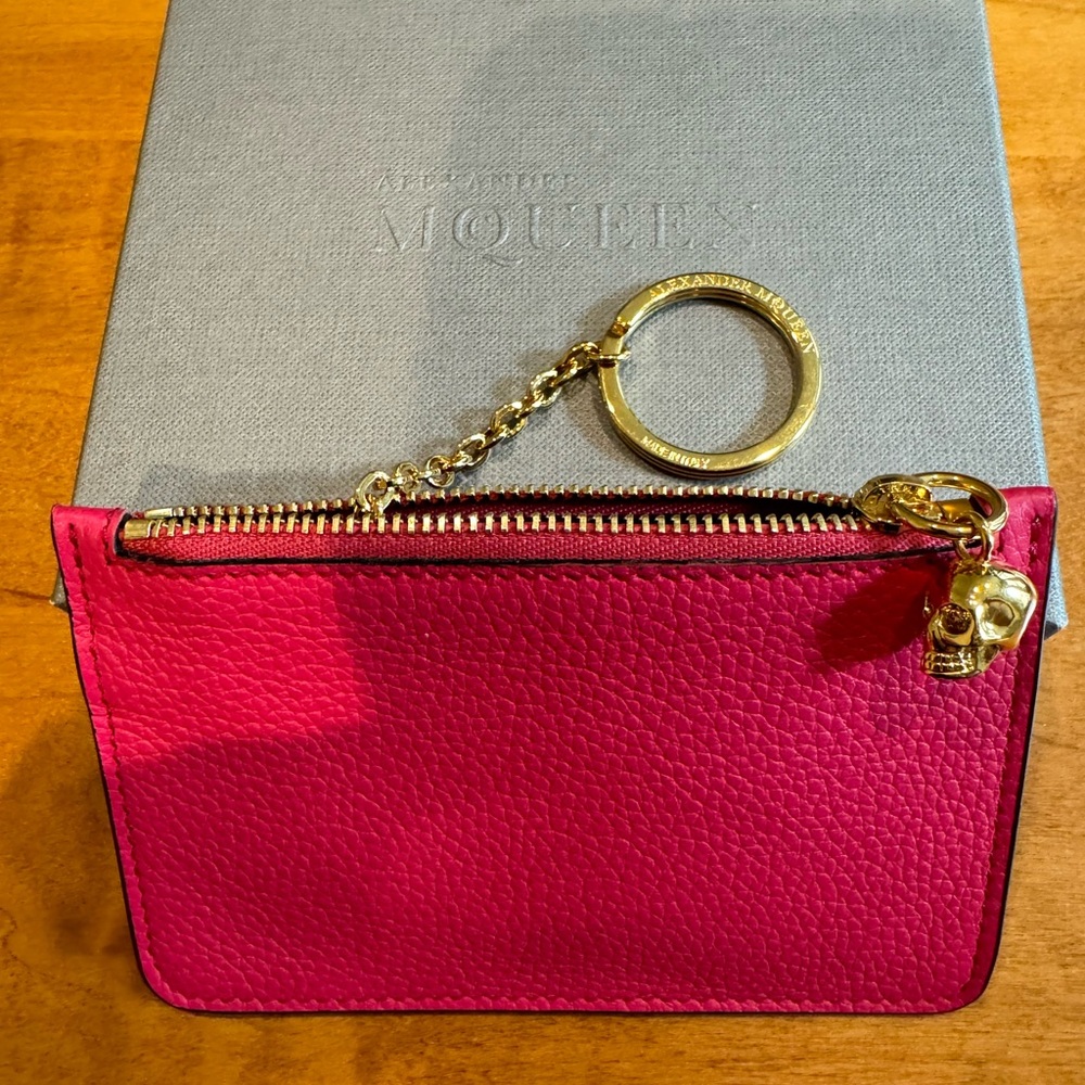 NWB Alexander McQueen Leather Keychain Pouch Cardholder